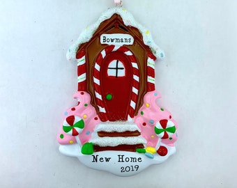 Gingerbread Door Personalized Christmas Ornament, New House Ornament, Family House, First Home 2024