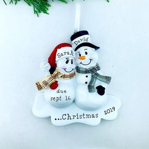 Expecting Parents Personalized Christmas Ornament, Pregnant Mom Ornament, Expecting Couple, We're Expecting!, Baby Expecting Ornament, WO