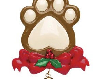 Personalized Dog Paw Christmas Ornament | Holiday Gift for Dog Owner | Handwriting Christmas Ornament, Pet Ornament