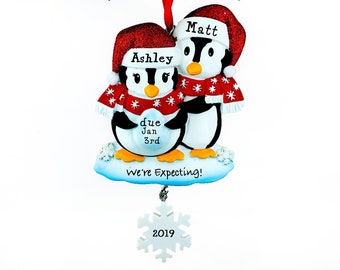 Pregnancy Expecting Ornament Personalized Christmas Ornament Expecting Parents we are expecting ornament, Baby Expecting
