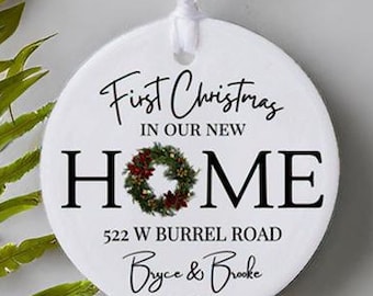 first christmas in our new home ornament, Personalized Christmas Ornament, Our 1st Christmas Home Address Ornament