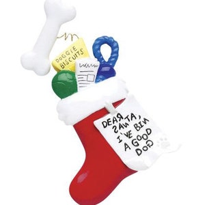 Personalized Cat Dog Stocking Christmas Ornament | Holiday Gift for Cat and Dog Owner | Handwriting Christmas Ornament, Santa Pet Ornament