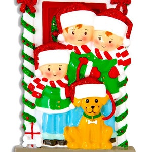Family of 3 with Dog Personalized Christmas Ornament, Personalized Family Ornament, 2025 Ornament