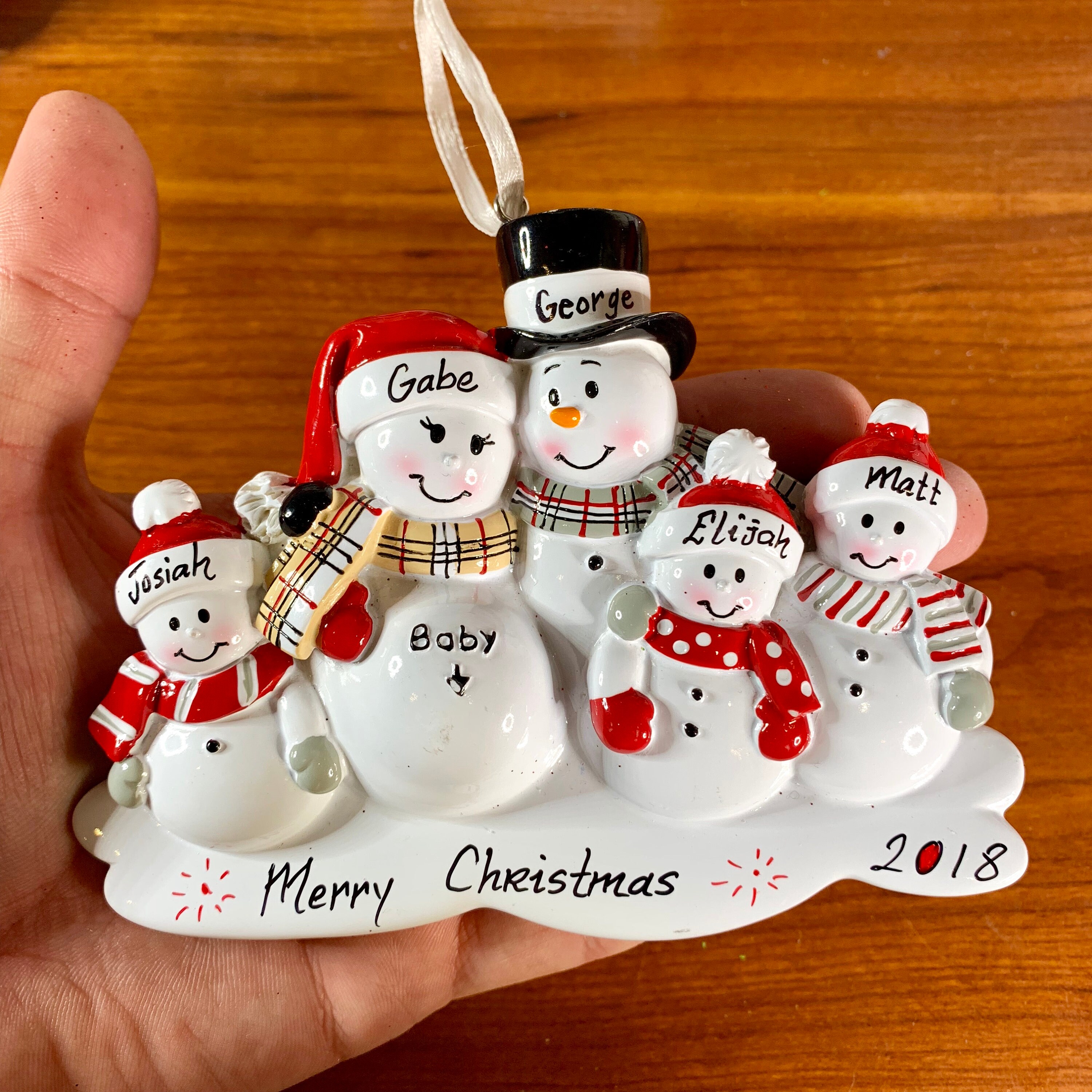 5 Expecting Family Personalized Christmas Ornament, New Baby Expecting ...