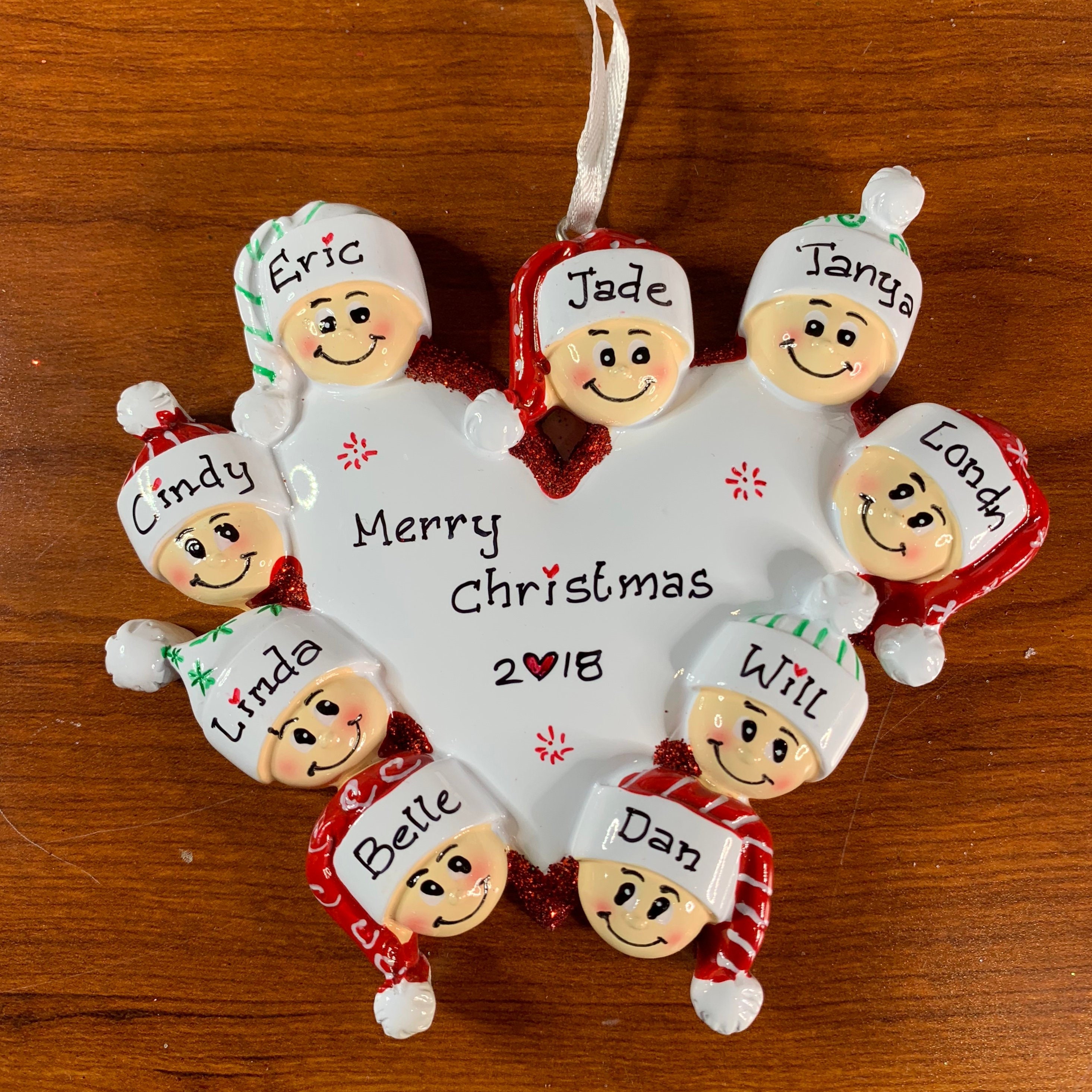 9 Family Personalized Christmas Ornament Ornament Family Etsy UK