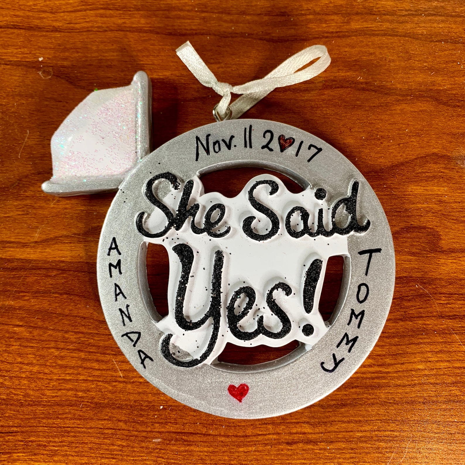 Personalized She Said YES Christmas Ornament Engagement Etsy