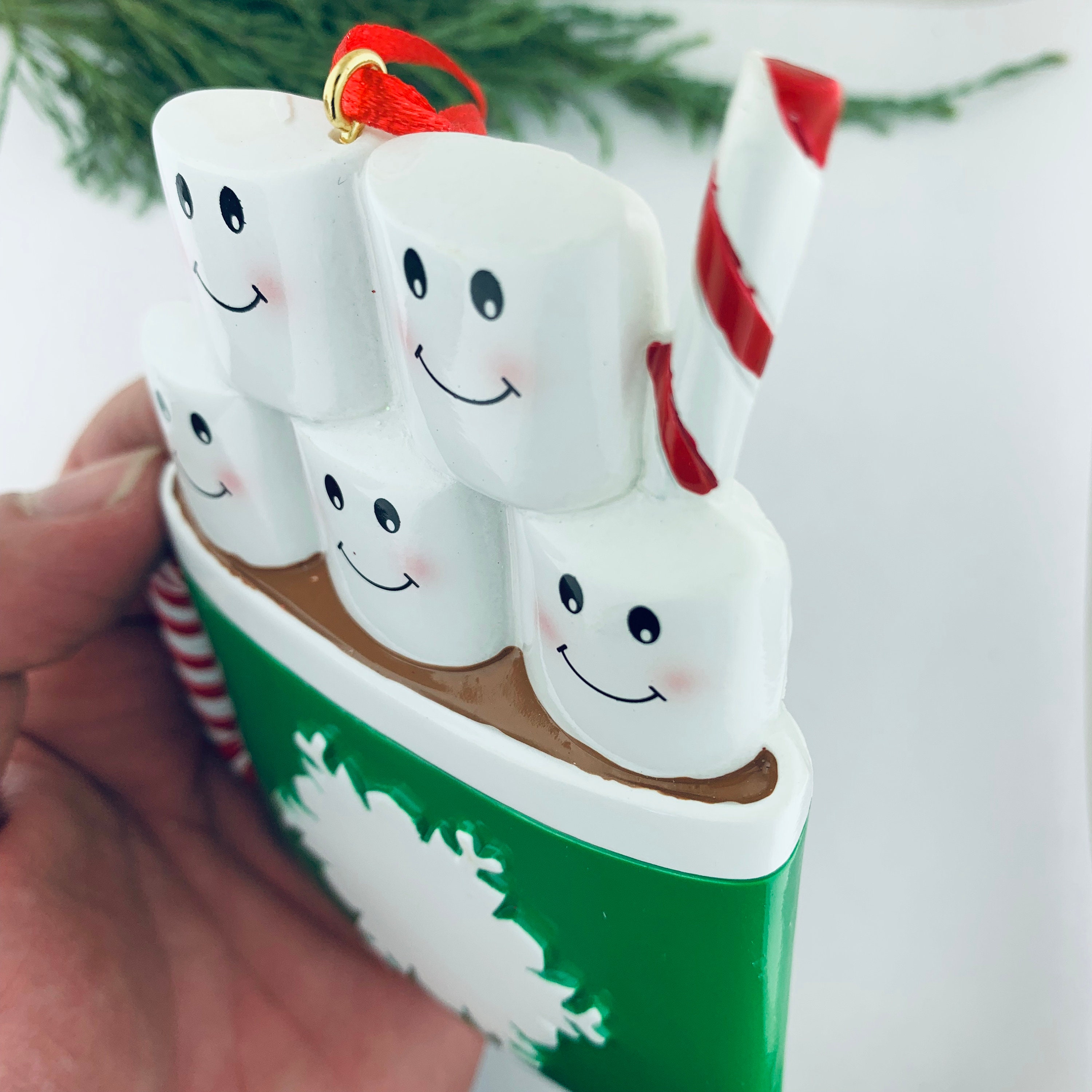 5 Family Personalized Marshmallow Ornament Ornament for Etsy