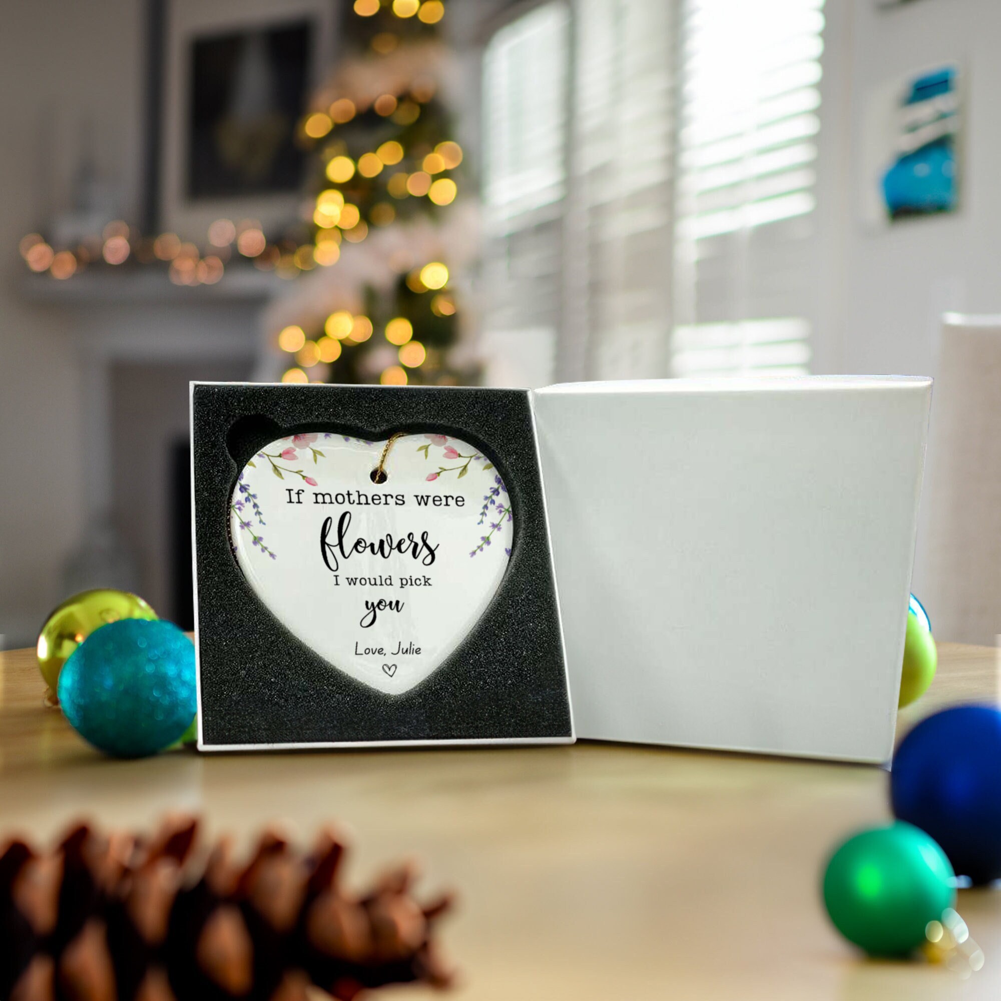 Personalized Mothers Day Gift, Keepsake Ornament for Mum, Custom Handmade Ornament, Thank you Mum, Present for Mom, Gift from Son Daughter