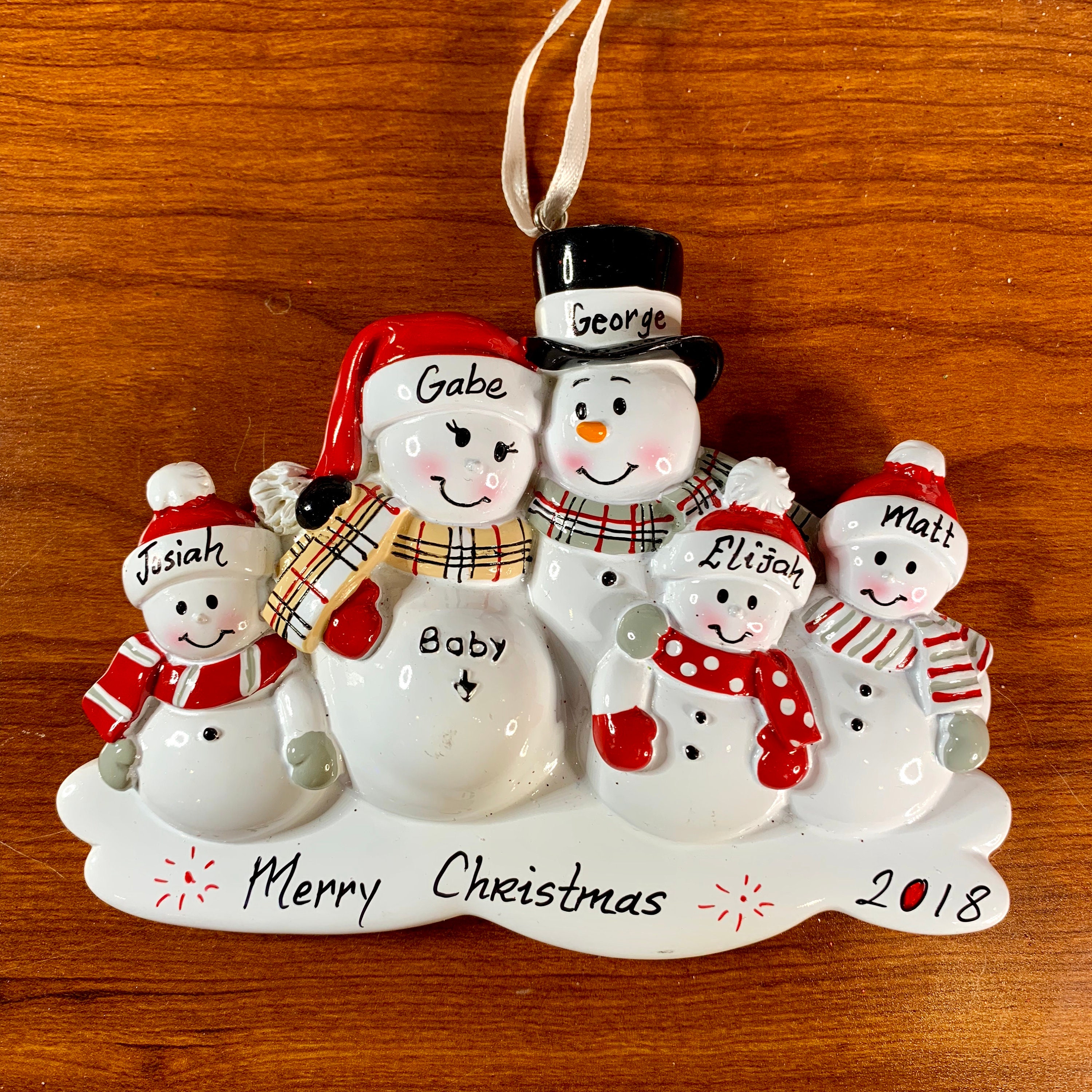 5 Expecting Family Personalized Christmas Ornament, New Baby Expecting ...
