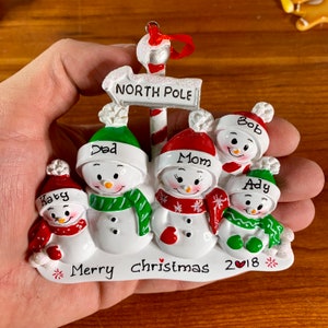 5 Family North Pole Ornament Personalized Christmas Ornament - Etsy