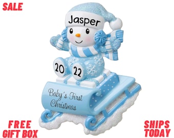 Babys First Christmas Ornament, Personalized Baby Boy Girl Christmas Ornament, Christmas Keepsake Gift, Newborn Baby Ornament
