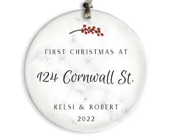 New Home Address Ornamen, Personalized Christmas Ornament, New Home Ornament