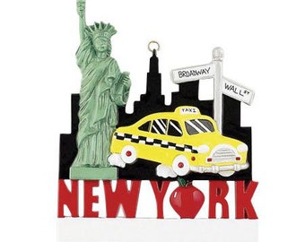 NY City Personalized Ornament | Travel Ornament | Holiday Gift for Traveller, Christmas Time in New York