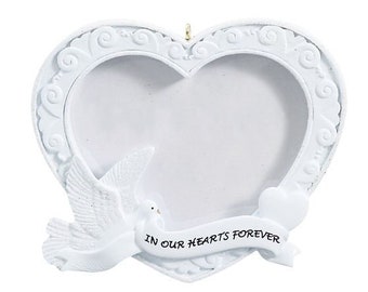 In Our Hearts Photo-frame Personalized Christmas Ornament | Handwriting Christmas Ornament | Remembering