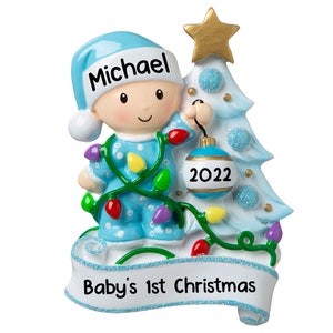 Personalized Babys First Christmas Ornament, 1st Christmas Baby Boy Girl Ornament, Christmas Keepsake, Gift for Newborn Baby, 2023