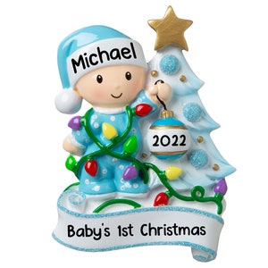2025 Personalized Babys First Christmas Ornament, 1st Christmas Baby Boy Girl Gift for Couples, New Parents Keepsake Gift for Newborn Baby