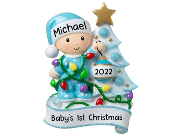2024 Personalized Babys First Christmas Ornament, 1st Christmas Baby Boy Girl Gift for Couples, New Parents Keepsake Gift for Newborn Baby