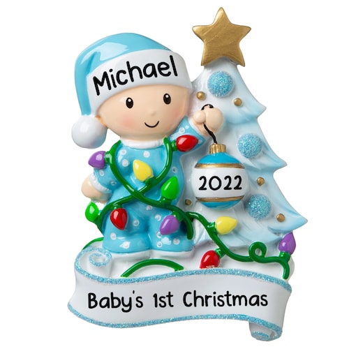 Babys First Christmas Bauble Personalised Babys 1st Etsy UK