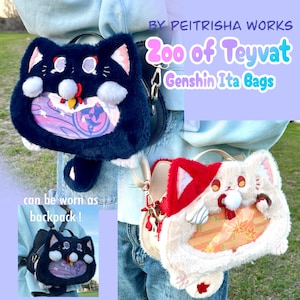 Zaino a tracolla Kazuha Wanderer Scaramouche a 3 scomparti, soffice borsa per gatti in stile ita