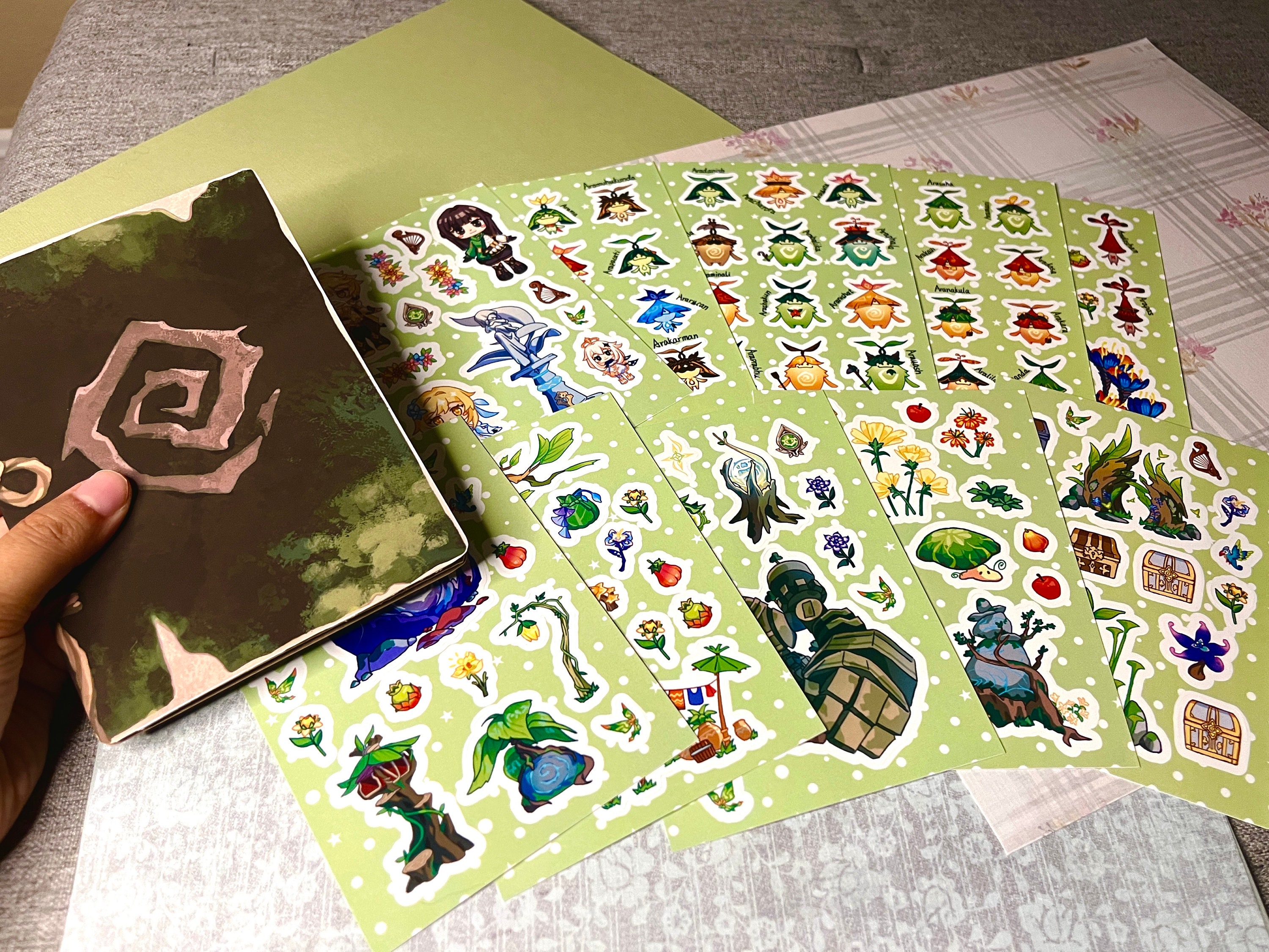 Genshin Impact Aranyaka Aranara Arama Ararycan Sticker Sheet Set Sumeru