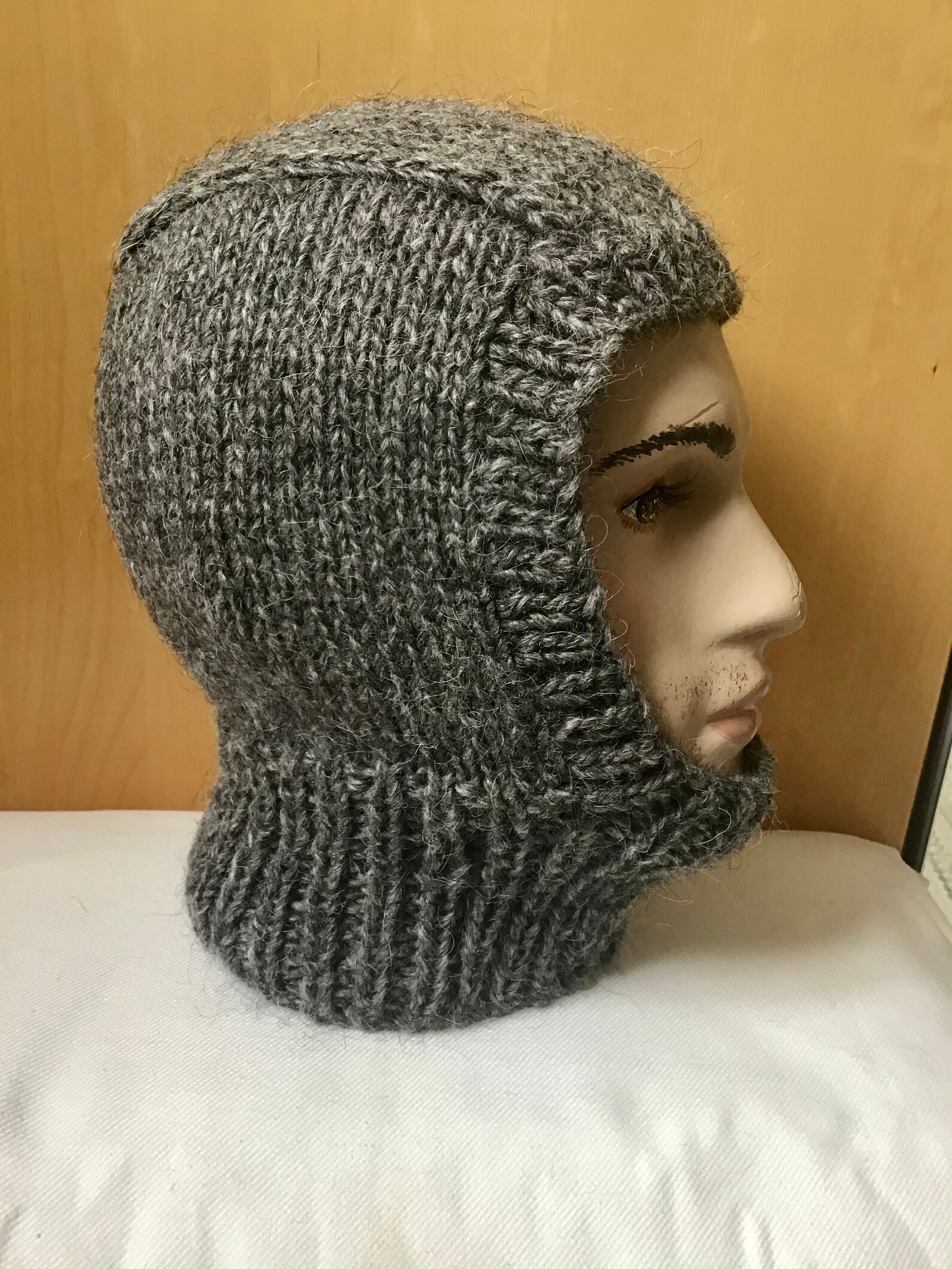 Men's guys hand knitted chunky wool balaclava hood Etsy