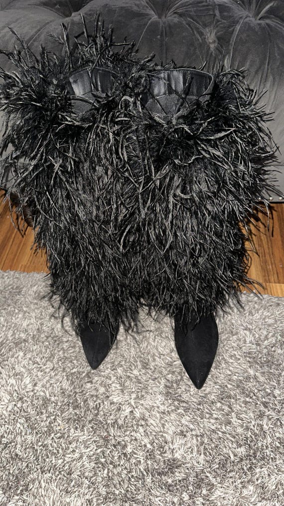 OSTRICH feather boots