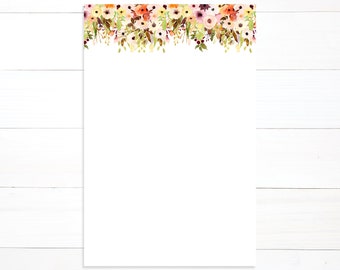 Fall Floral Notepad