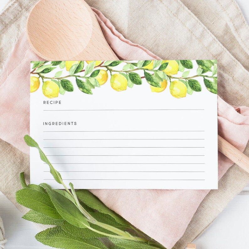 Lemon Recipe Cards image 1