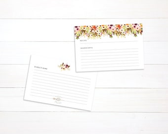 Fall Floral Recipe Cards