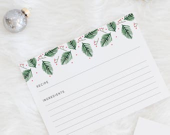 Modern Holiday Recipe Cards