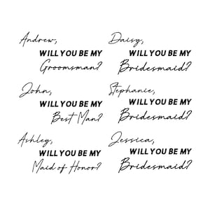 Will you be my bridesmaid decal, proposal decal, giftbox decal, gift bag decal, bridal shower, bridesmaid proposal decal