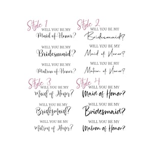 Will you be my bridesmaid decal, proposal decal, giftbox decal, gift bag decal, bridal shower, bridesmaid proposal decal