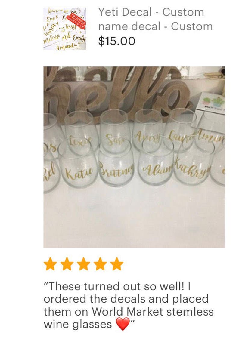 Tumbler Decal, Bridesmaid Tumbler, Yeti Decal, bridesmaid gift , Name , Gold Decal, Custom Name Decal, bridesmaid proposal, Bridesmaid gifts image 7