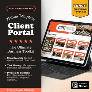 Notionテンプレートクライアントポータル：フリーランサービジネスハブ（デジタルダウンロード）