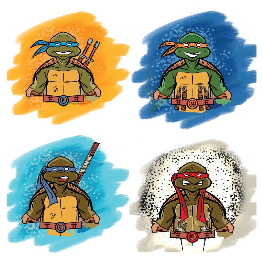 Teenage Mutant Ninja Turtles All Turtles Color Splash Etsy