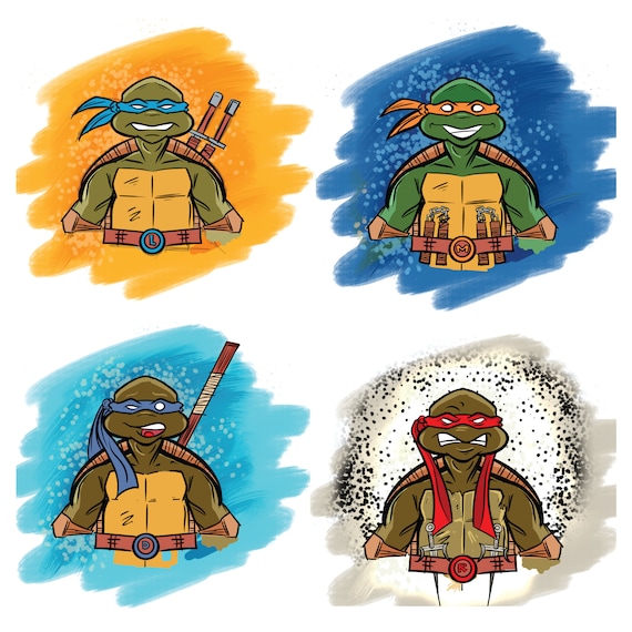 Teenage Mutant Ninja Turtles All Turtles Color Splash Etsy