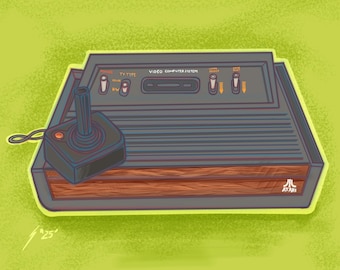 Atari 2600 Illustration Druck: Retro Gaming Art