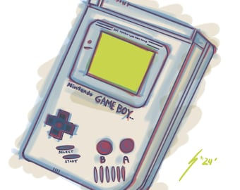 Game Boy Art Print: Retro Gaming Illustration