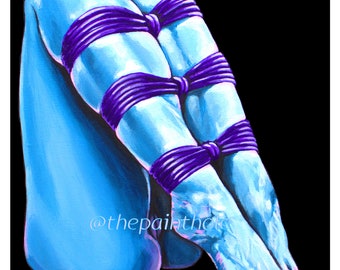 Erotic art, "KM04", Print 13"x19", Fetish, Bondage, Foot Fetish, Shibari, Erotic art, BDSM, Nude art, Shibari art