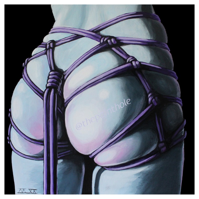 Shibari, 'NC01', Print 5'x5', Fetish, Bondage, BDSM art, Shibari art, booty, erotic art 