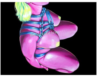 Nude, "RB01", Print 13"x19", Fetish, Bondage, Alternative, Shibari, Mature, Original, BDSM