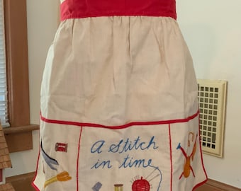Beautiful Embroidered Sewing Apron