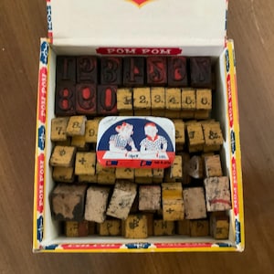 Vintage Alphabet and Number Stamps Wood