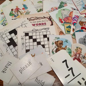 Paquete de material efímero con temática infantil vintage