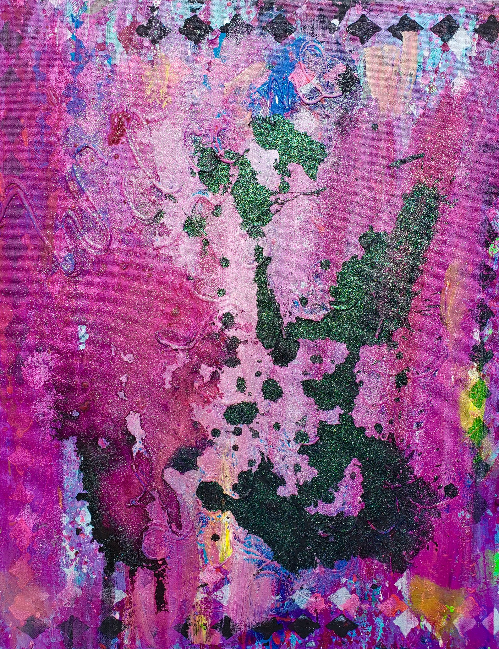 Pink And Blue Paint Splatter