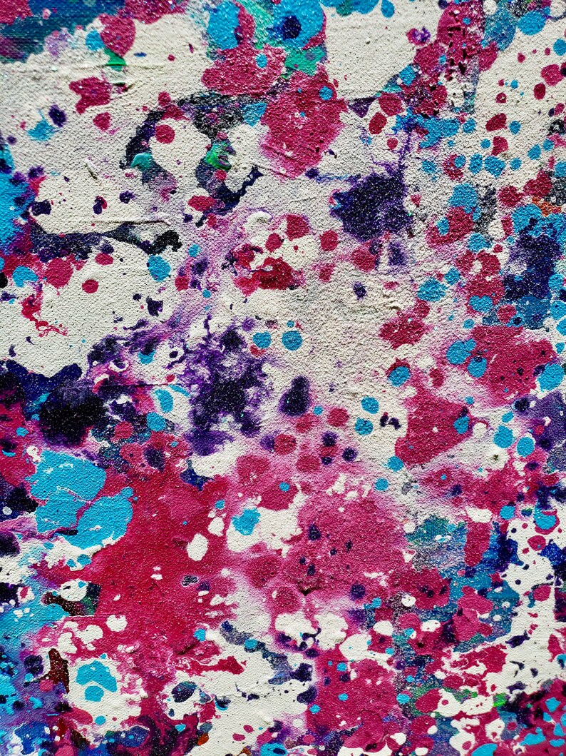 Splatter Painting on Canvas, Acrylic Painting,abstract Modern Art