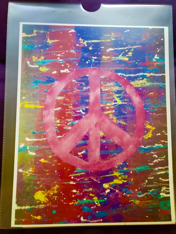 Peace Sign Print Peace and Love Print 8x10 Peace Sign Abstract
