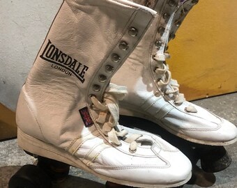 Vintage Lonsdale rolschaatsen blades 5 suregrip roller derby 70's 80's bubble gum retro