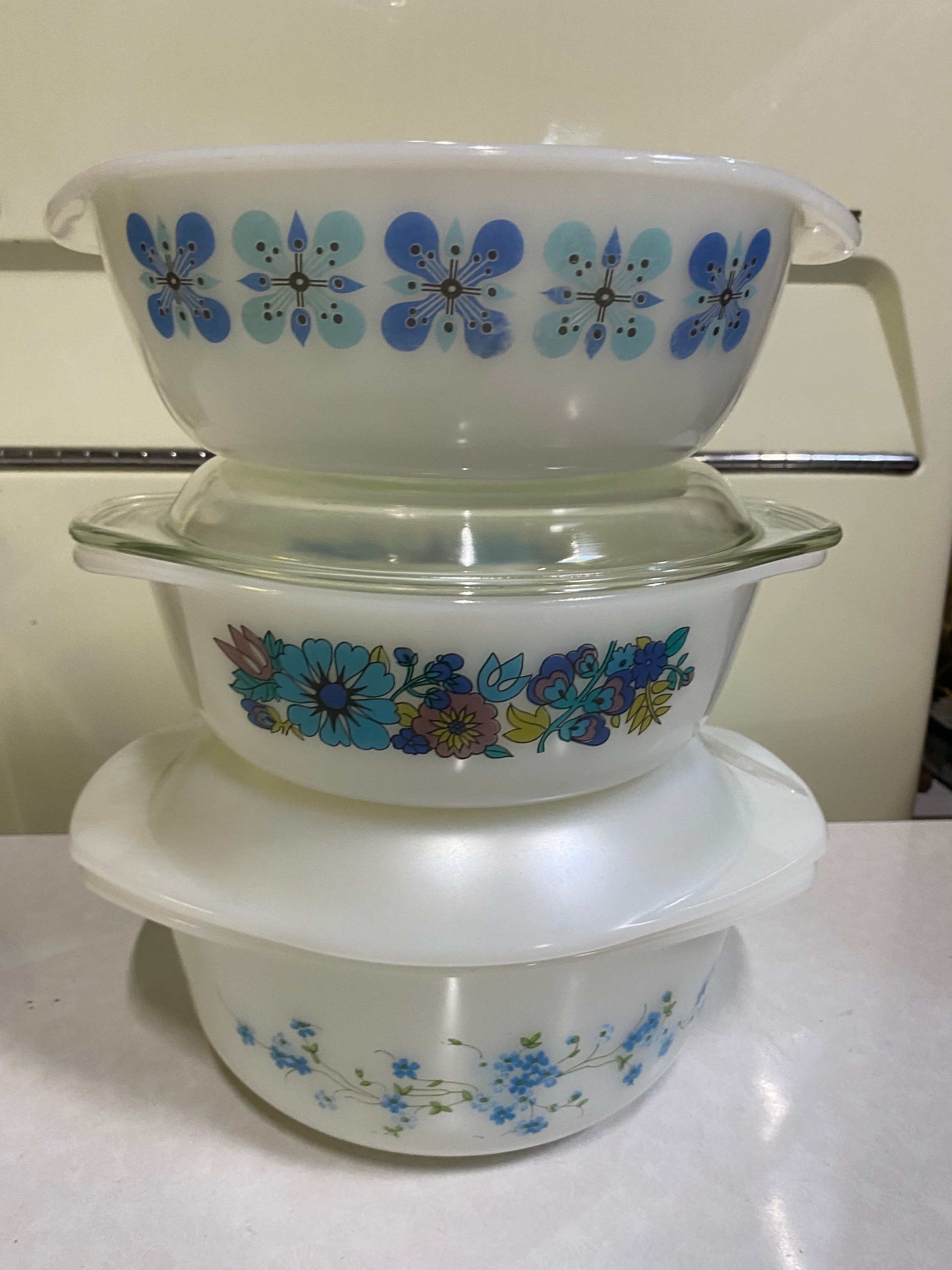 Vintage Arcopal Glass Pyrex Open Deep Dish Plates Set Etsy