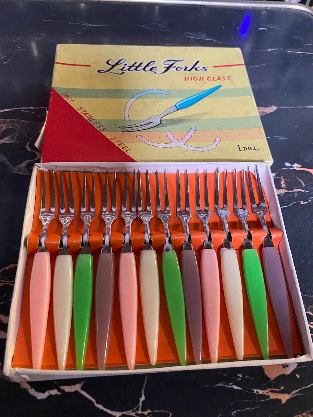 Vintage Atomic Mid Century Little Forks 12 Set Coctail Forks Etsy